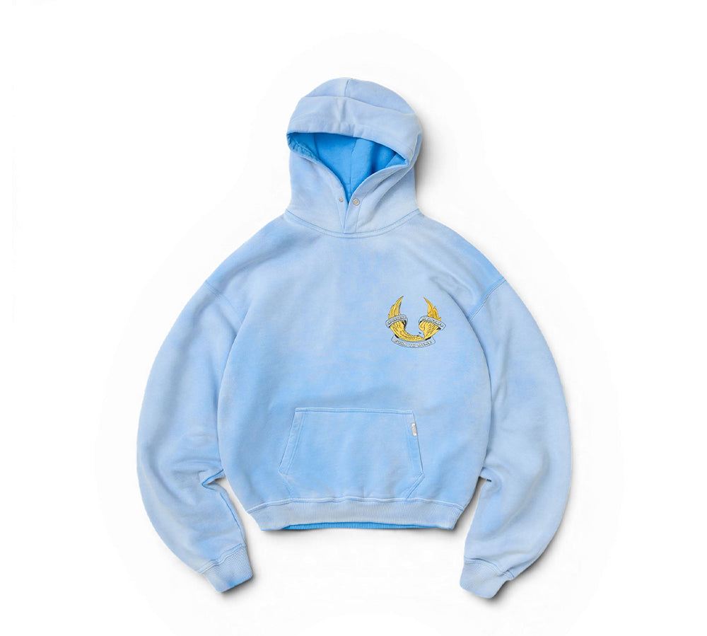 Represent X Belstaff Born To Bike Hoodie - Mid Blue