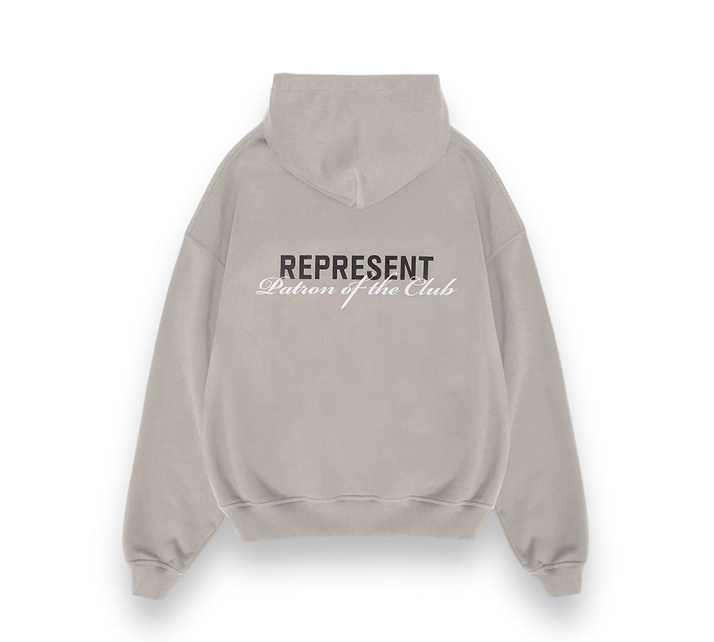 Represent Patron Of The Club Hoodie - Mudstone