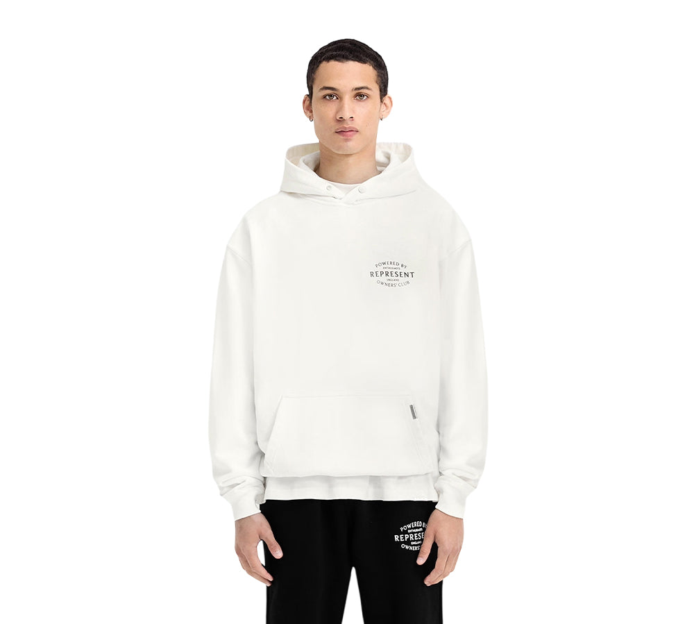 Represent Owners Club Stamp Hoodie - Flat White