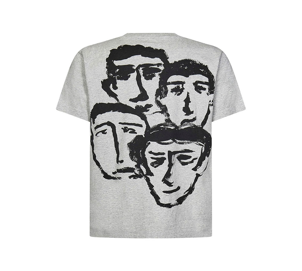 OFF-WHITE Faces Over Skate S/S T-shirt - Melange Grey