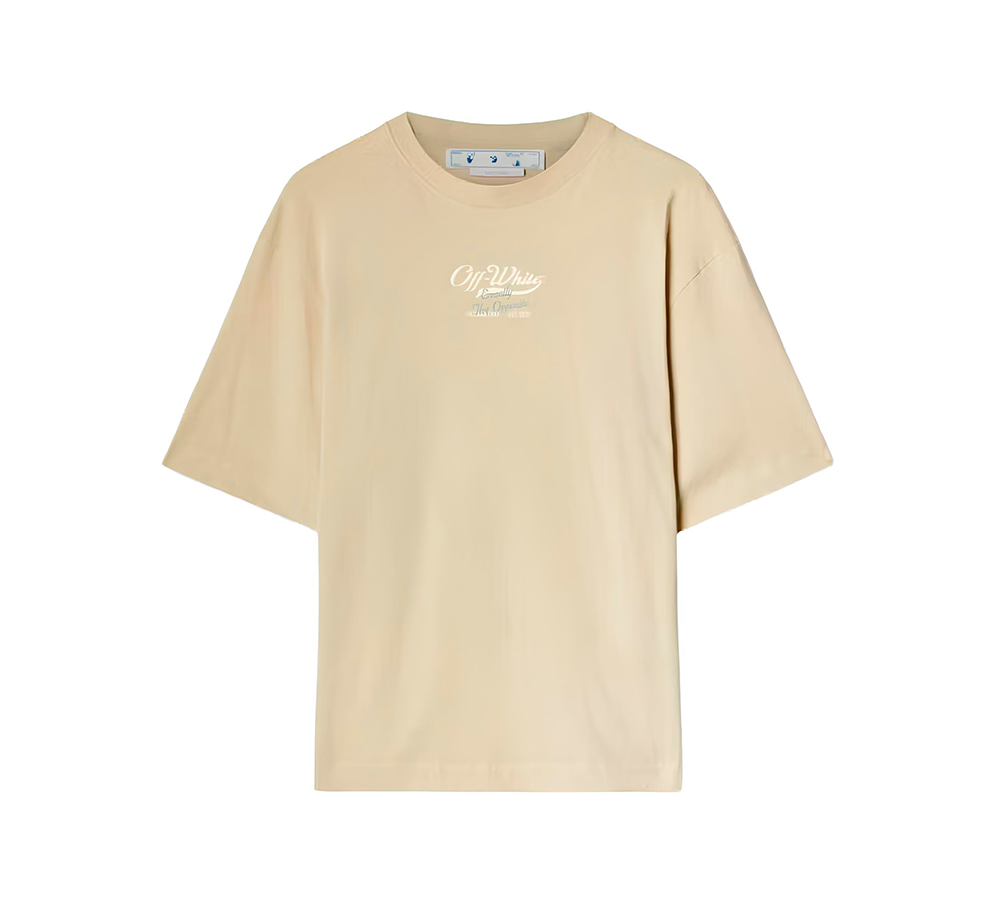 OFF-WHITE Script Logo Opp Over Skate S/S T-shirt - Beige