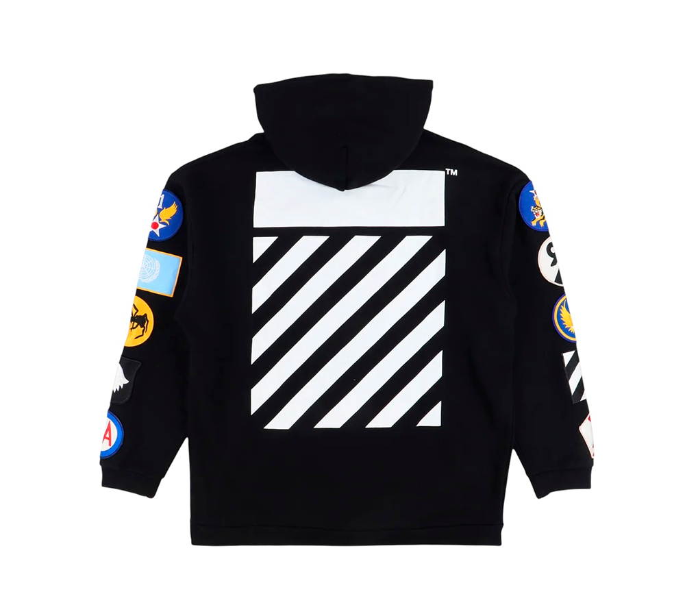 OFF-WHITE c/o Virgil Abloh Patches Zip Hoodie - Black