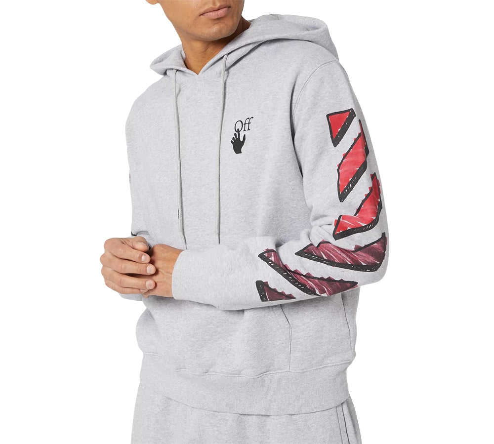 OFF-WHITE Marker Hoodie - Grey/Red