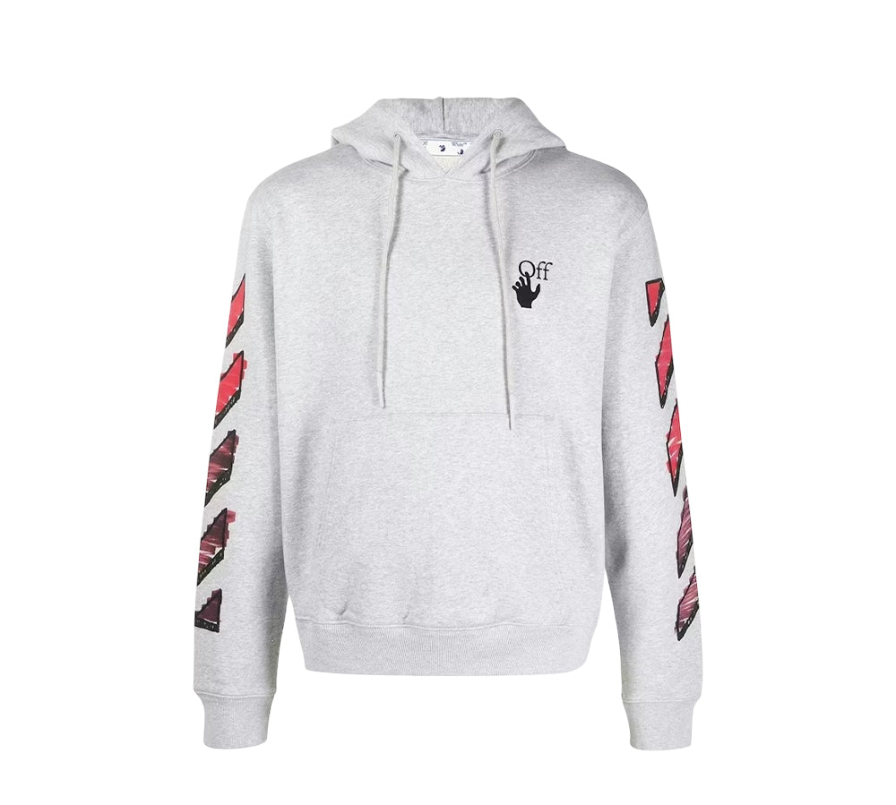 OFF-WHITE Marker Hoodie - Grey/Red