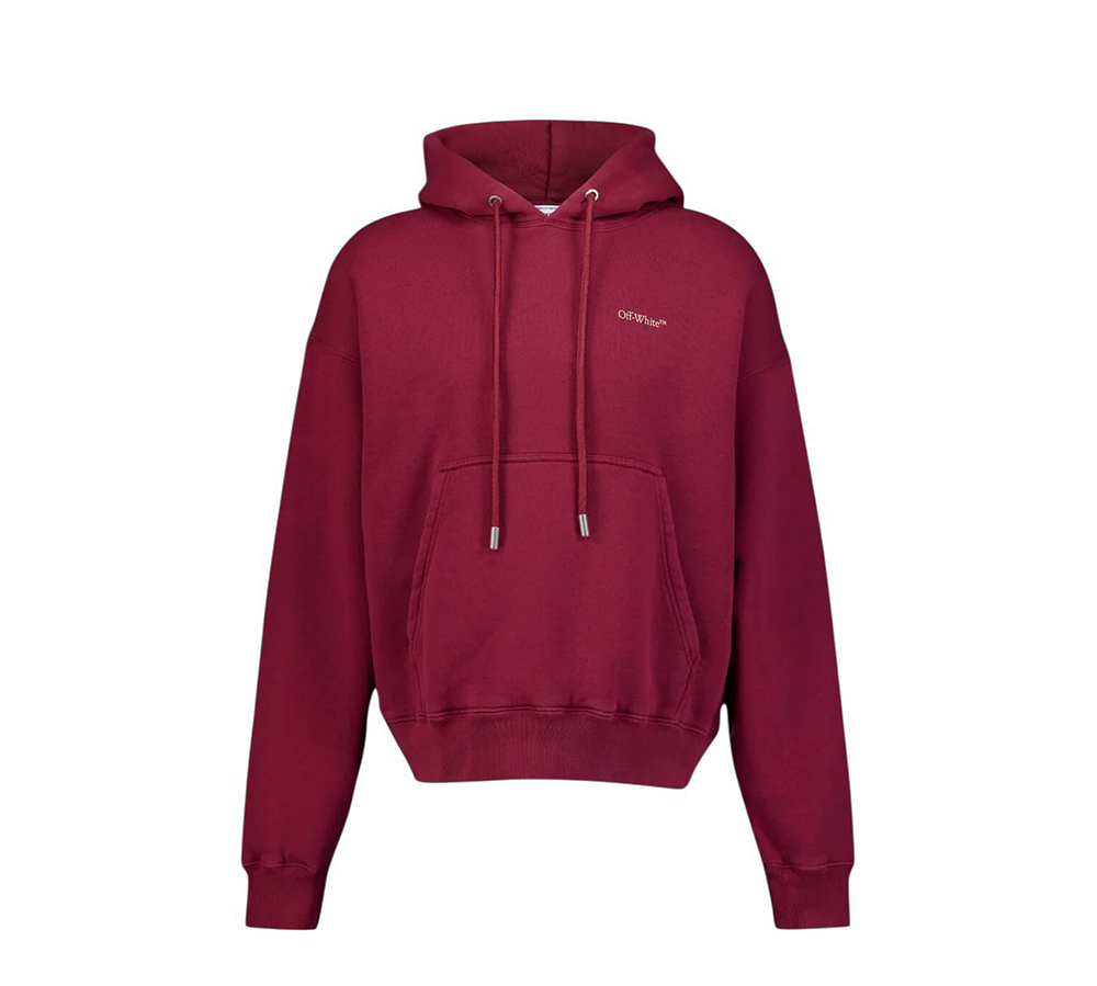 Off-White Moon Arrow Cotton Hoodie - Bordeaux