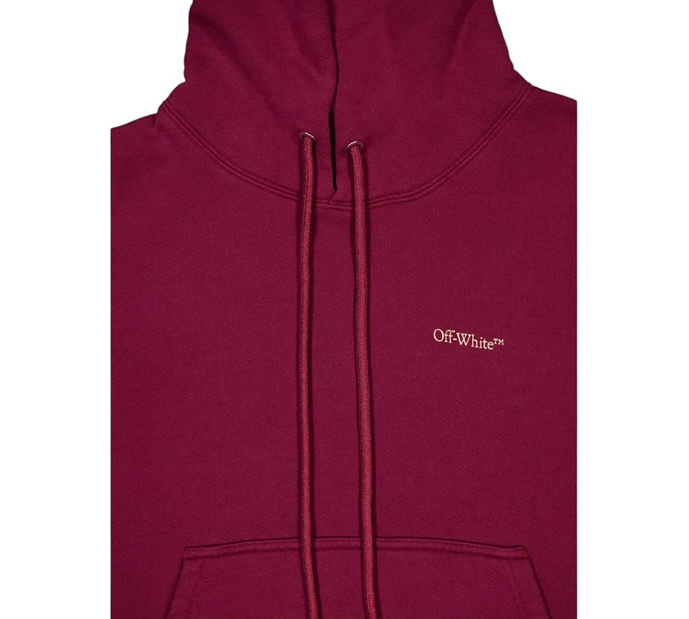 Off-White Moon Arrow Cotton Hoodie - Bordeaux