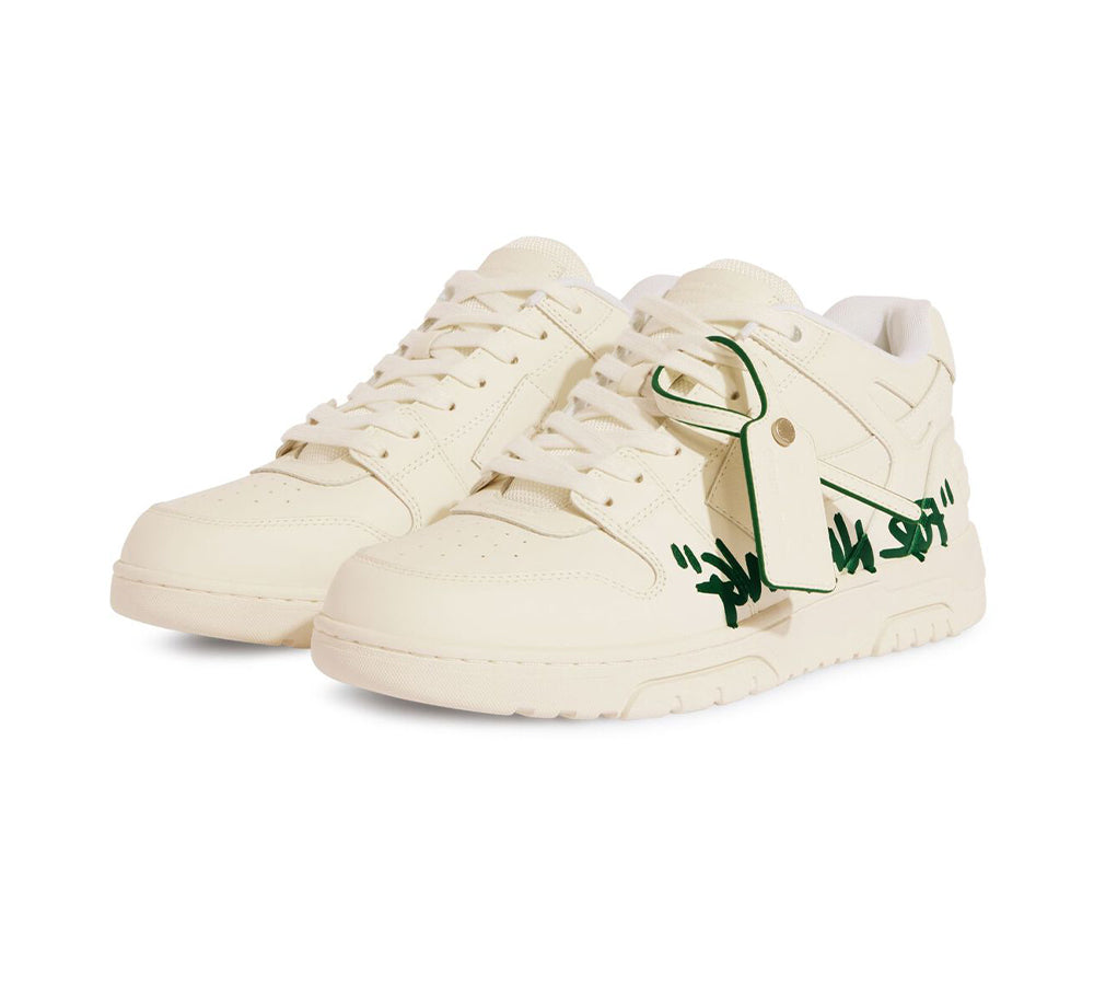 OFF-WHITE Out Of Office For Walking Low Tops - White Green