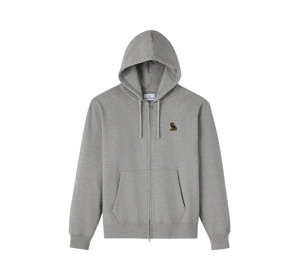 OVO Classic Full-Zip Hoodie - Heather Grey
