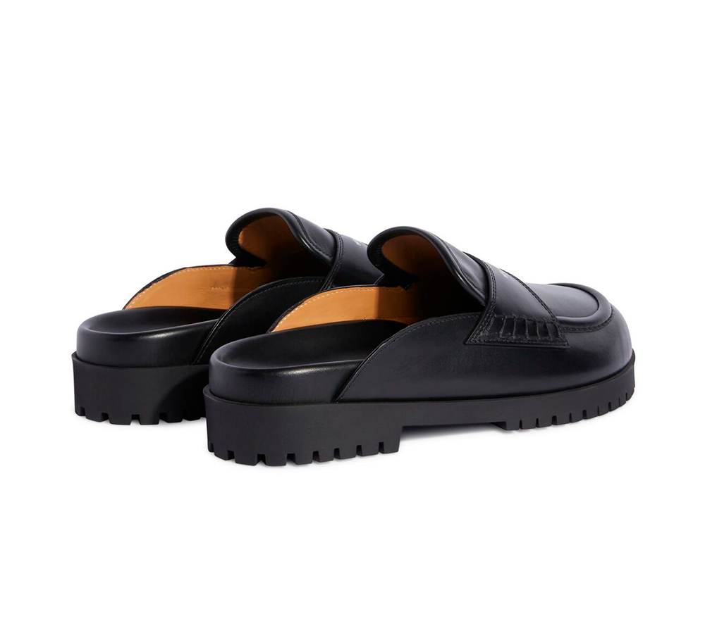 OFF-WHITE Black Leather O Slip-On Loafer