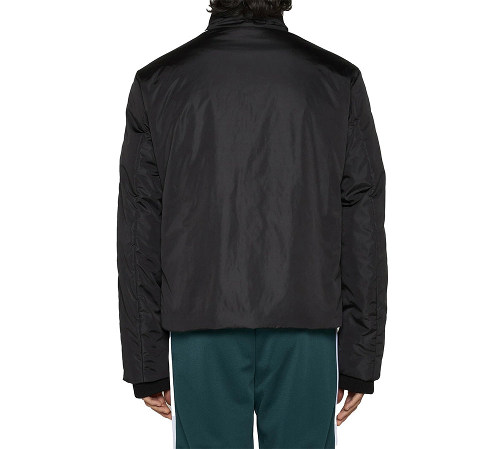 Palm Angels Lightweight Puffer Track Jacket - Black/White (USADO)