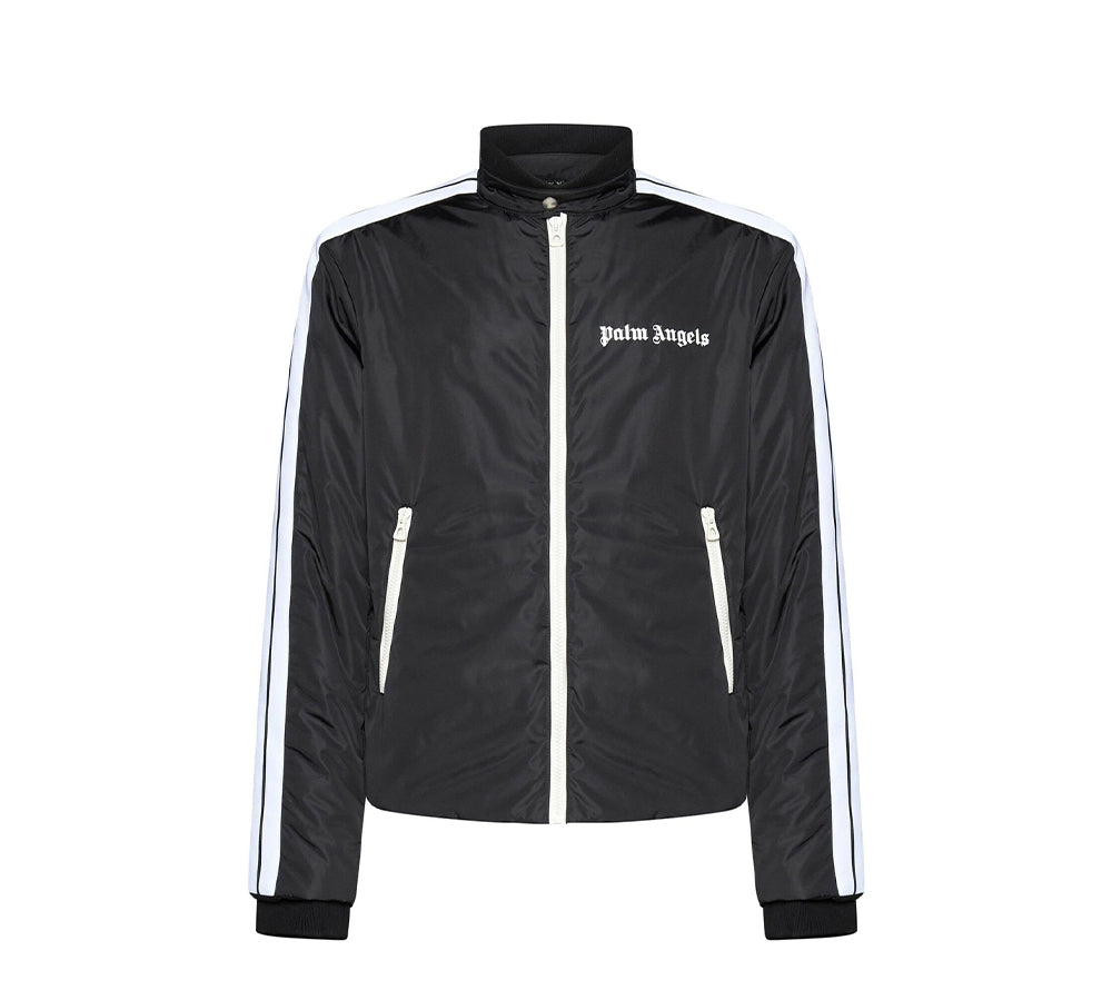 Palm Angels Lightweight Puffer Track Jacket - Black/White (USADO)