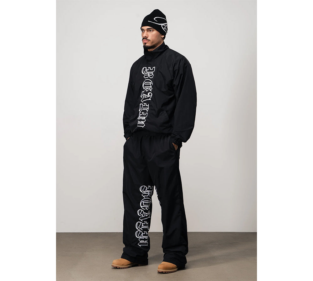 Realm Opo "REALM" Windbreaker Trackpants - Black