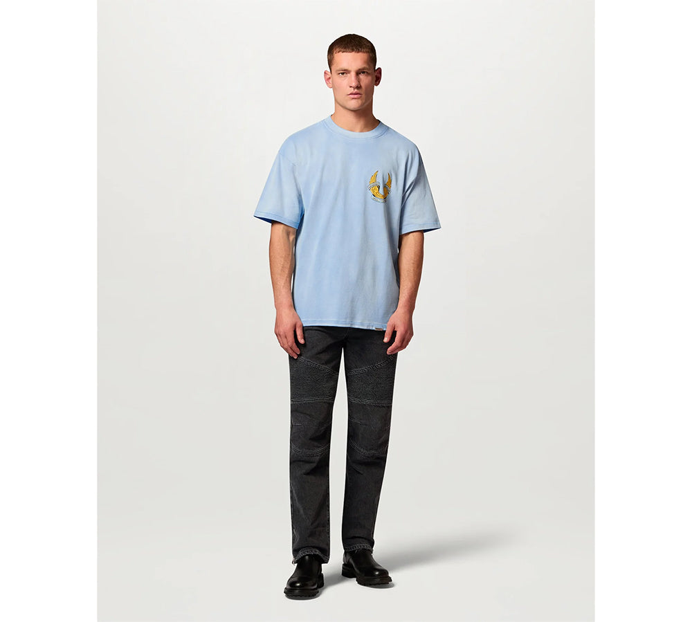 Represent X Belstaff Born To Bike T-Shirt - Washed Blue