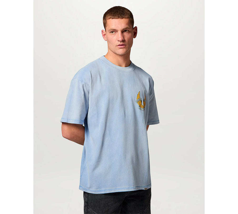 Represent X Belstaff Born To Bike T-Shirt - Washed Blue