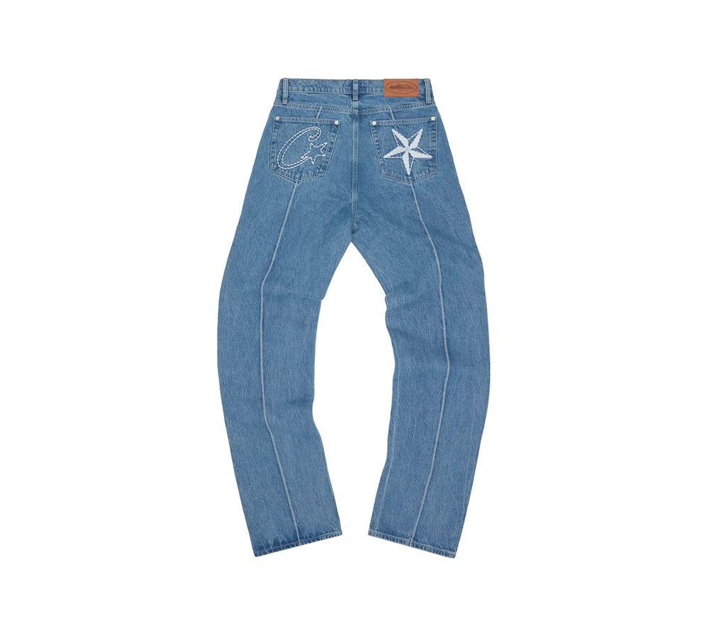 Corteiz C-Star Denim Jeans - Blue