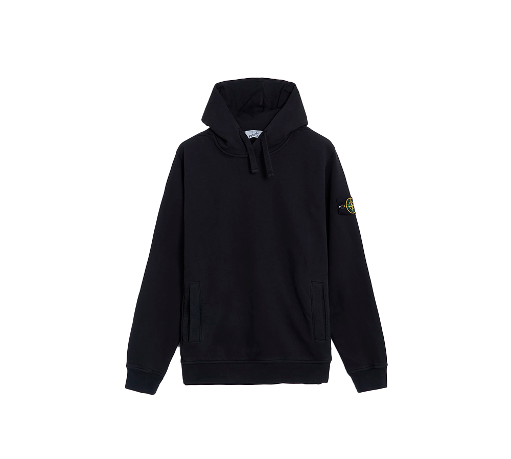 Stone Island Logo Hoodie - Black