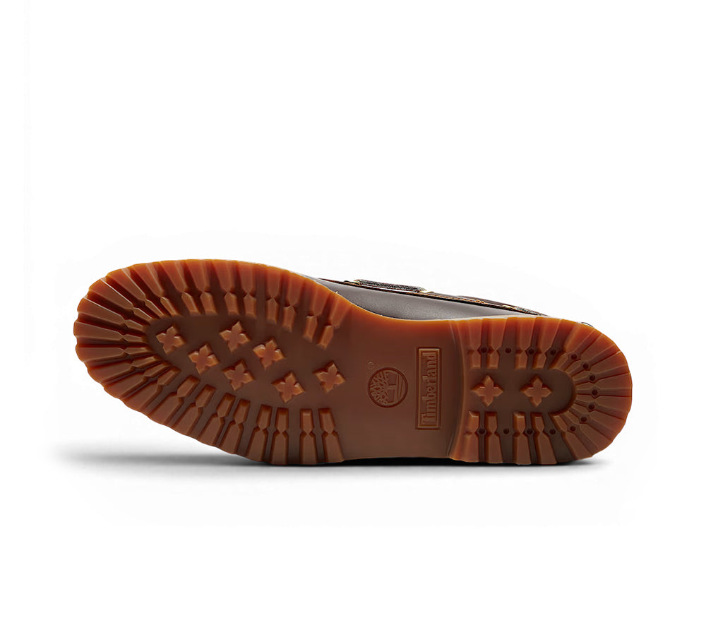 Timberland® 3-Eye Lug Handsewn Boat Shoe - Brown Full-Grain Leather