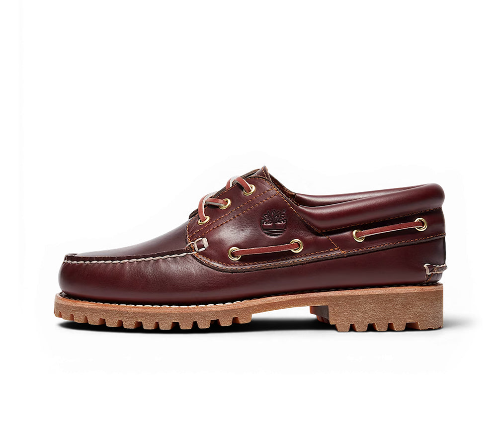 Timberland® 3-Eye Lug Handsewn Boat Shoe - Burgundy