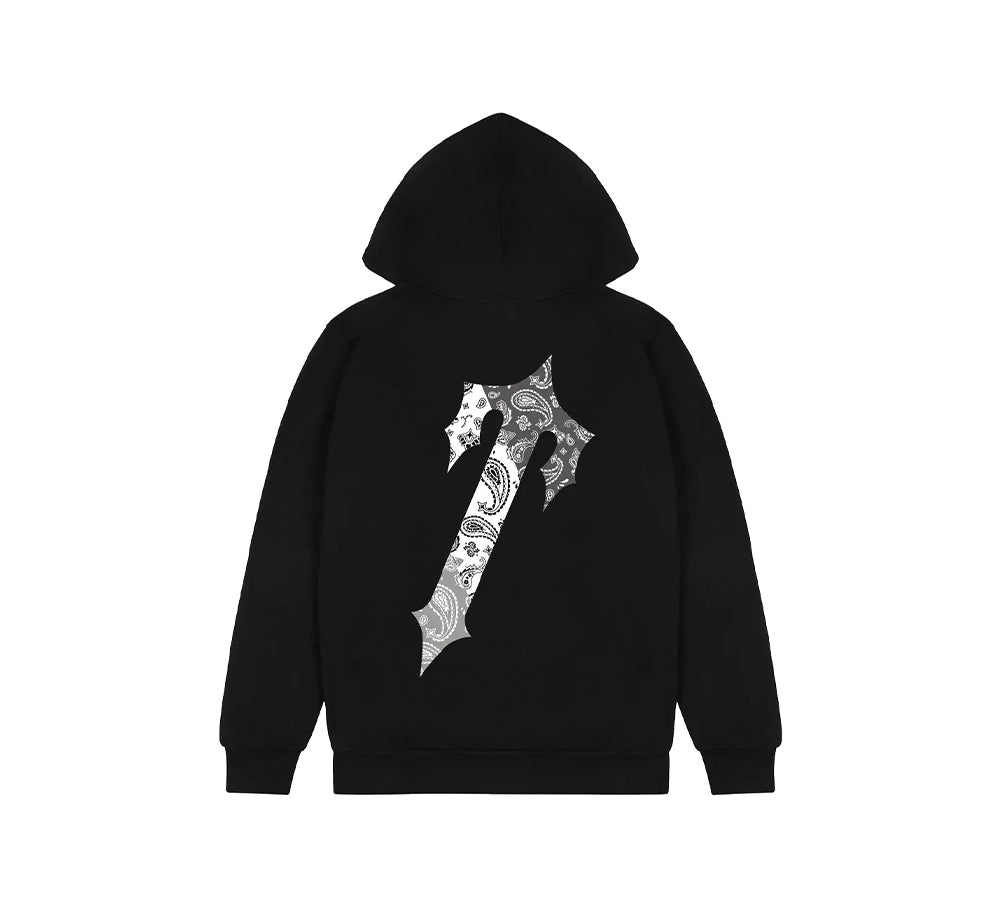 Trapstar Decoded Paisley Monochrome Edition Hoodie - Black