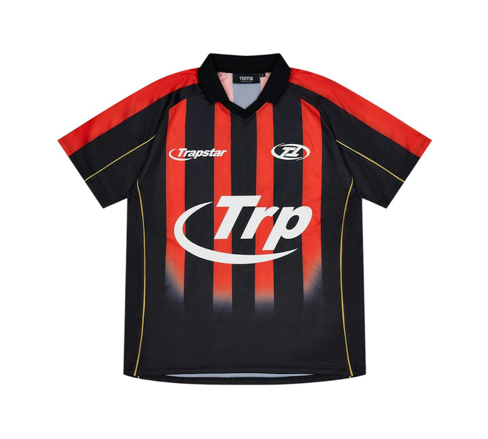 Trapstar Hyperdrive Striped Football Jersey - Black/Red