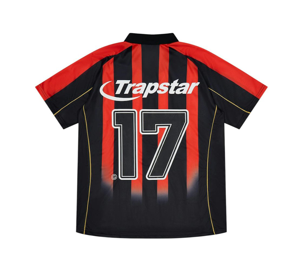 Trapstar Hyperdrive Striped Football Jersey - Black/Red