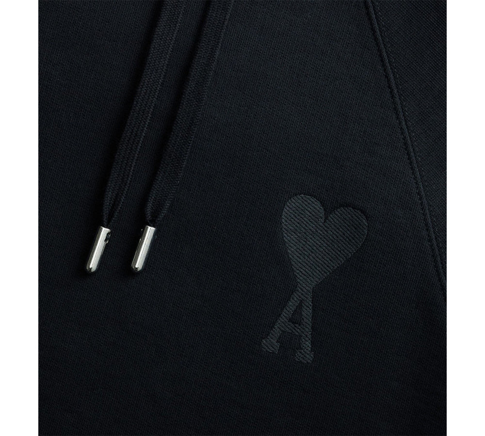 Ami de Coeur Tonal Embroidery Hoodie - Black