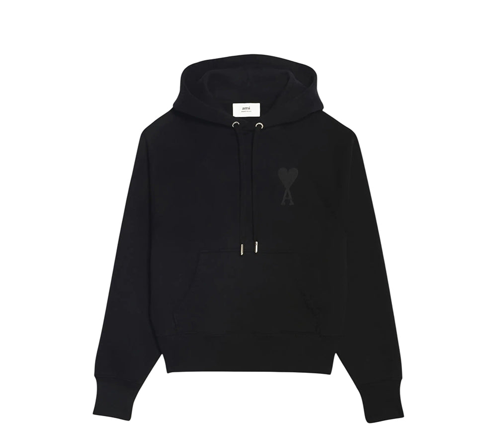 Ami de Coeur Tonal Embroidery Hoodie - Black