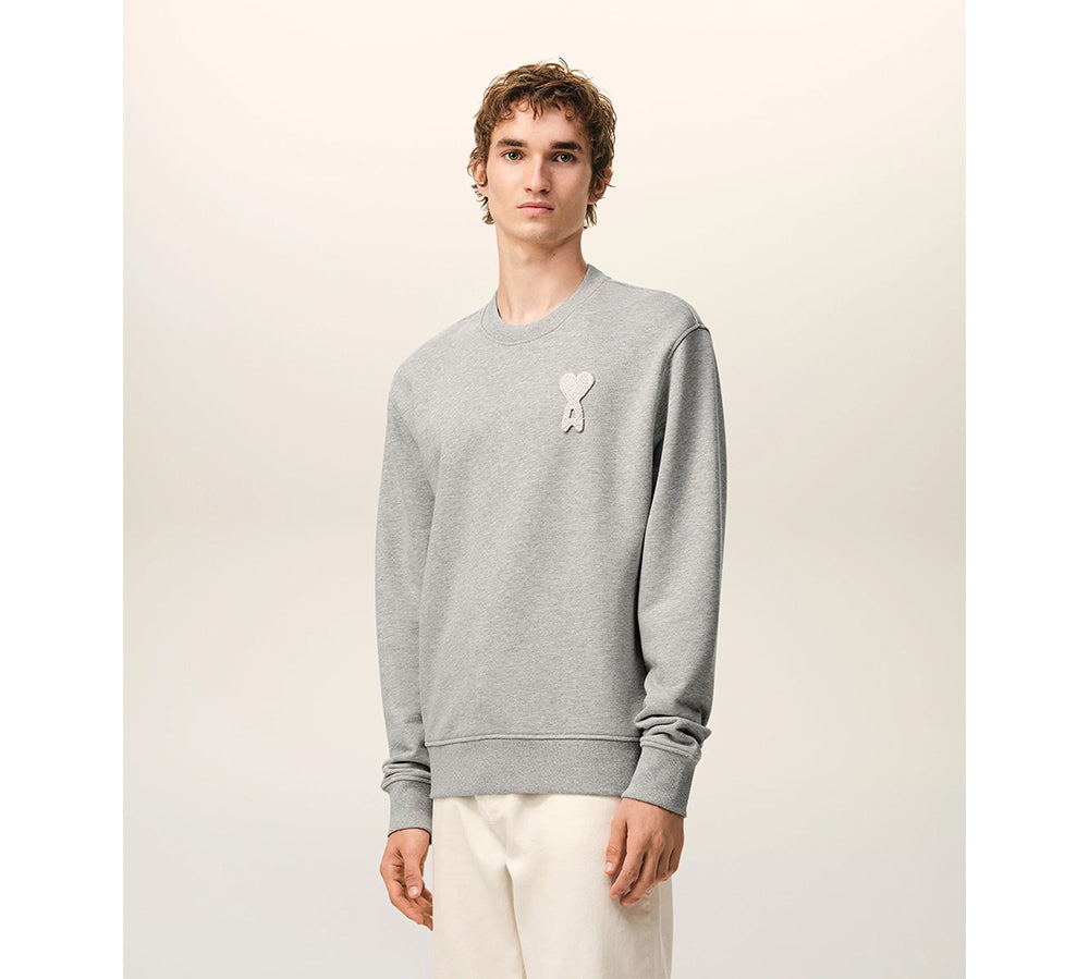 Ami De Coeur Cotton Knitted Sweatshirt - Grey