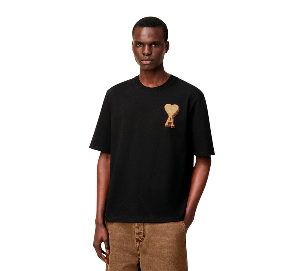 AMI Cotton Ami De Coeur T-shirt - Black