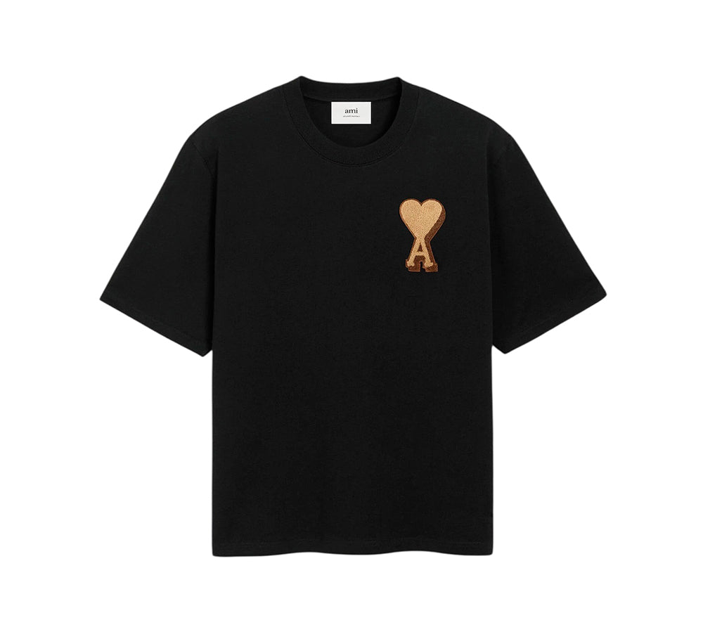 AMI Cotton Ami De Coeur T-shirt - Black