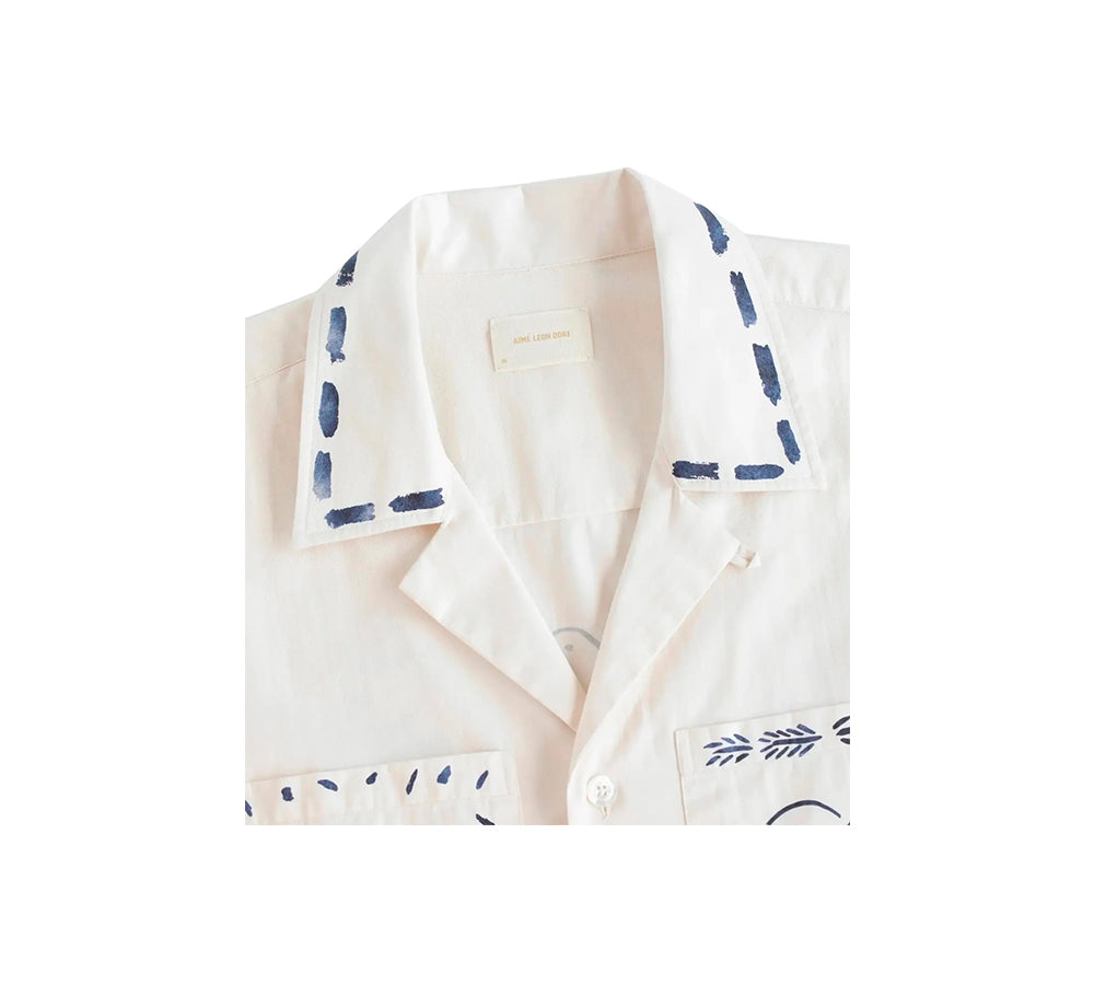 Aime Leon Dore Lesvos Cropped Camp Shirt - White