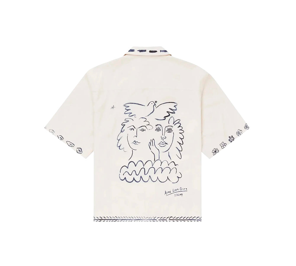 Aime Leon Dore Lesvos Cropped Camp Shirt - White