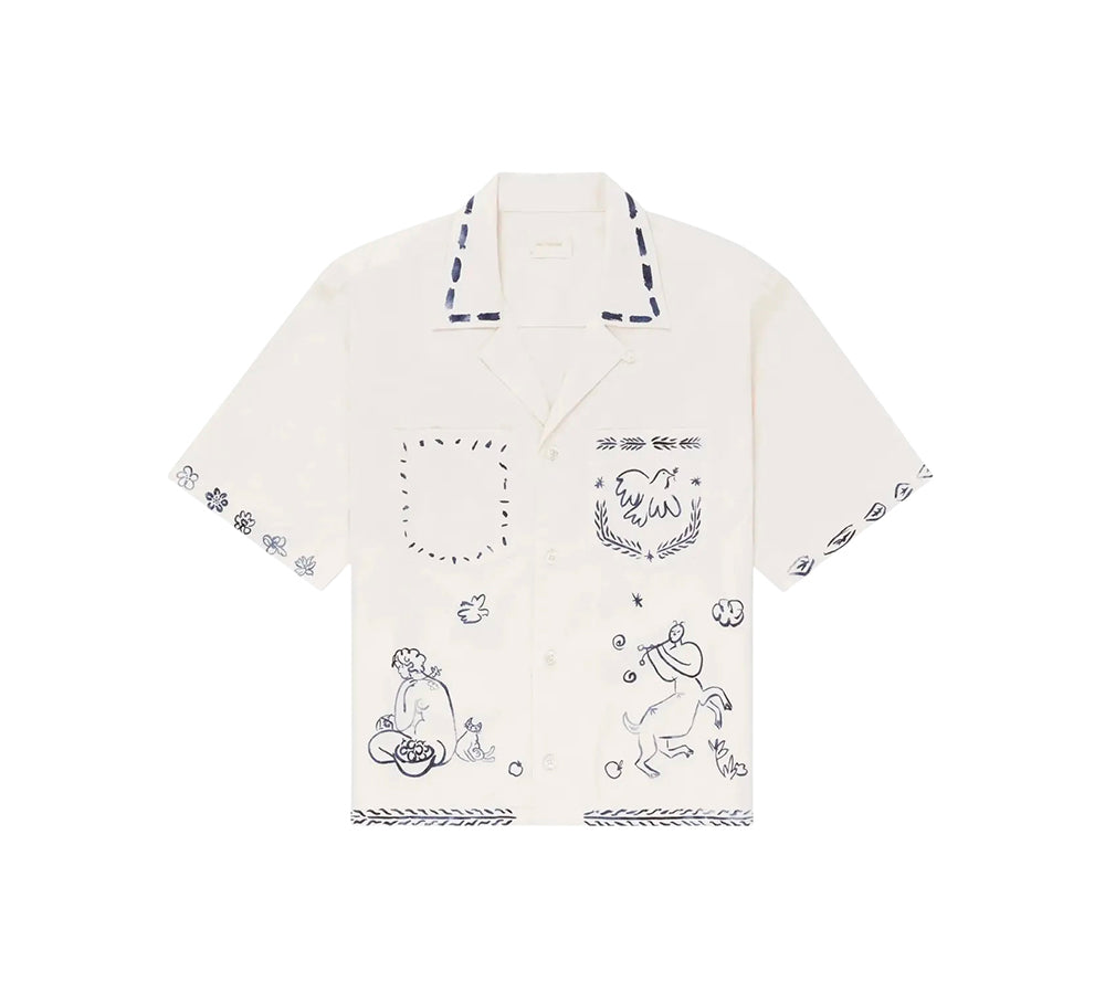 Aime Leon Dore Lesvos Cropped Camp Shirt - White