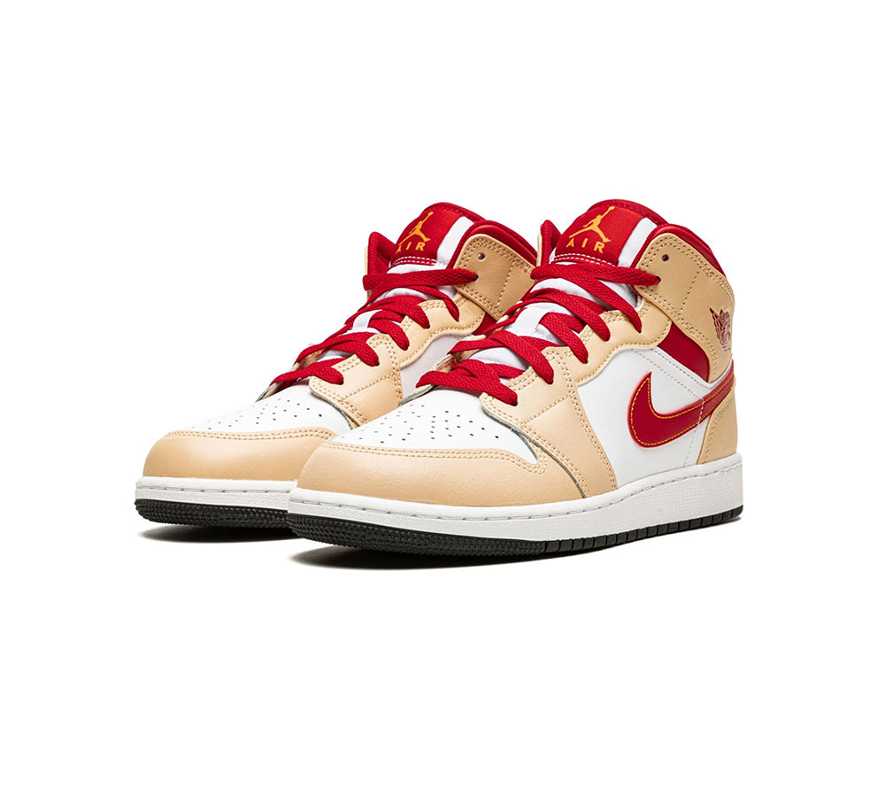 Jordan 1 Mid - Light Curry Cardinal