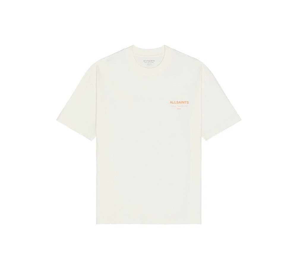 T-Shirt ALLSAINTS Underground Oversized Crew Neck - WHITE/Orange