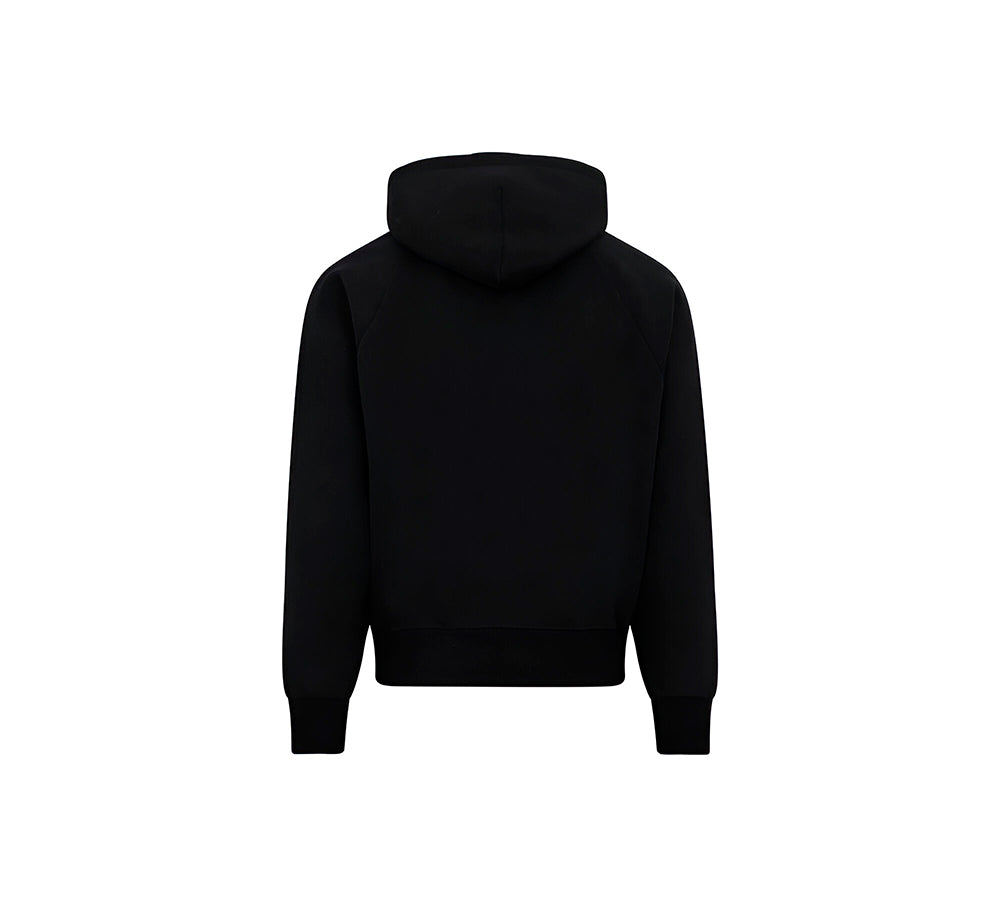 Ami Paris Small Red Ami De Coeur Hoodie - Black