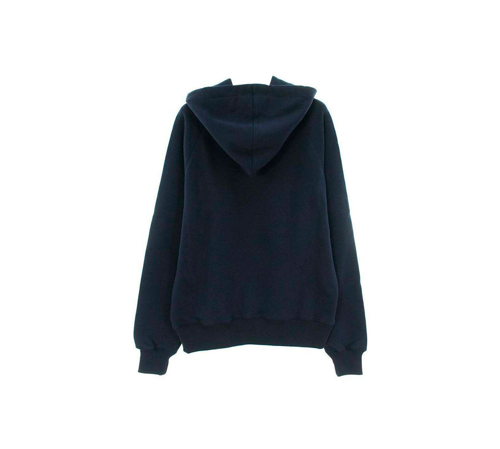 Ami Paris Small Red Ami De Coeur Hoodie - Night Blue