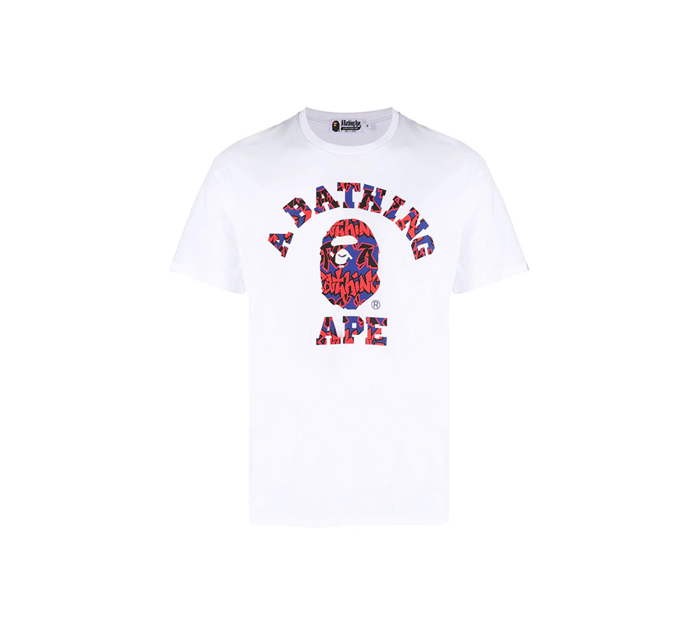 BAPE Graffiti Pattern College Tee - White