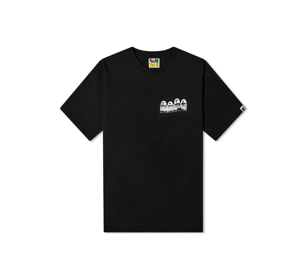 A Bathing Ape BAPE Distortion T-Shirt - Black