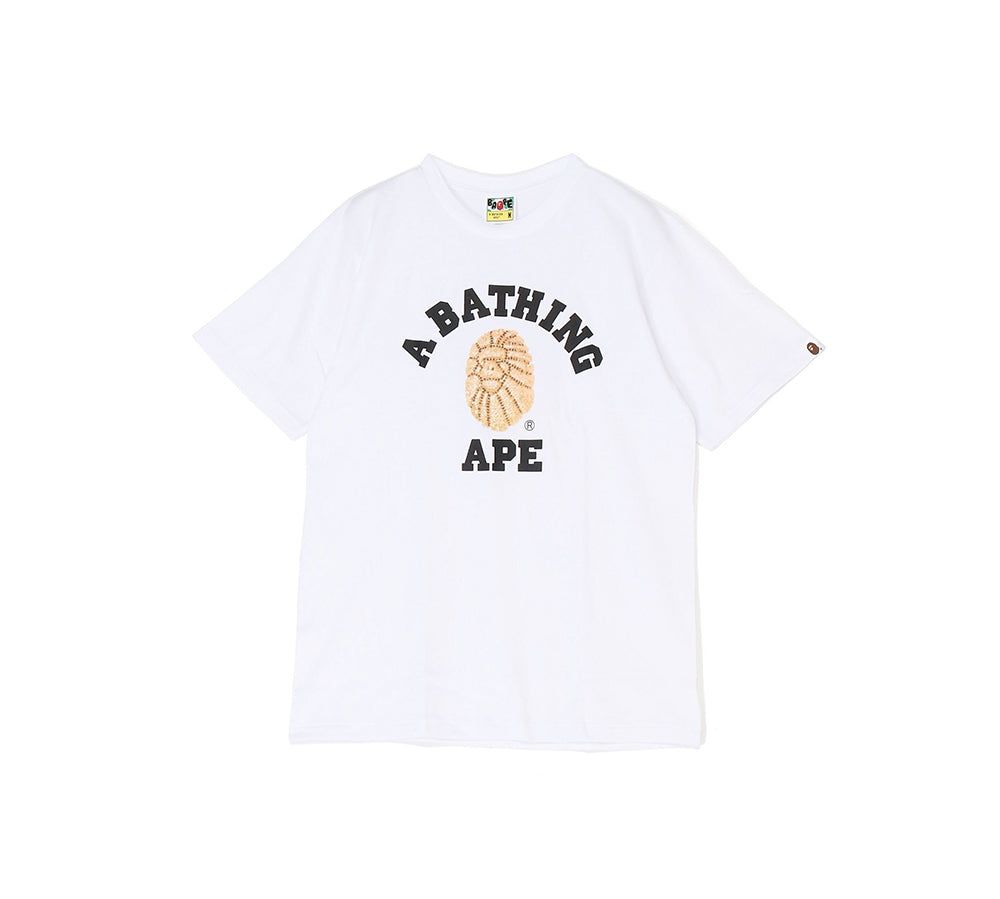 A BATHNIG APE JEWELS COLLEGE TEE - White