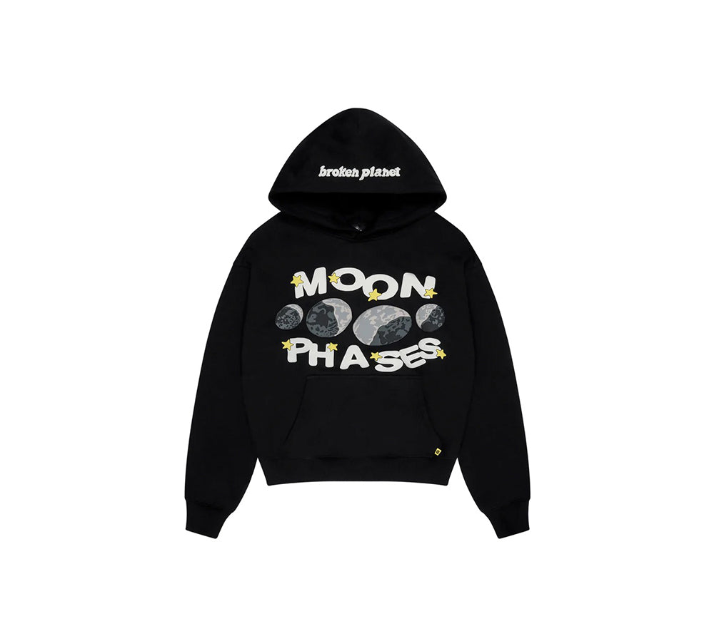 Broken Planet Moon Phases Hoodie - Midnight Black