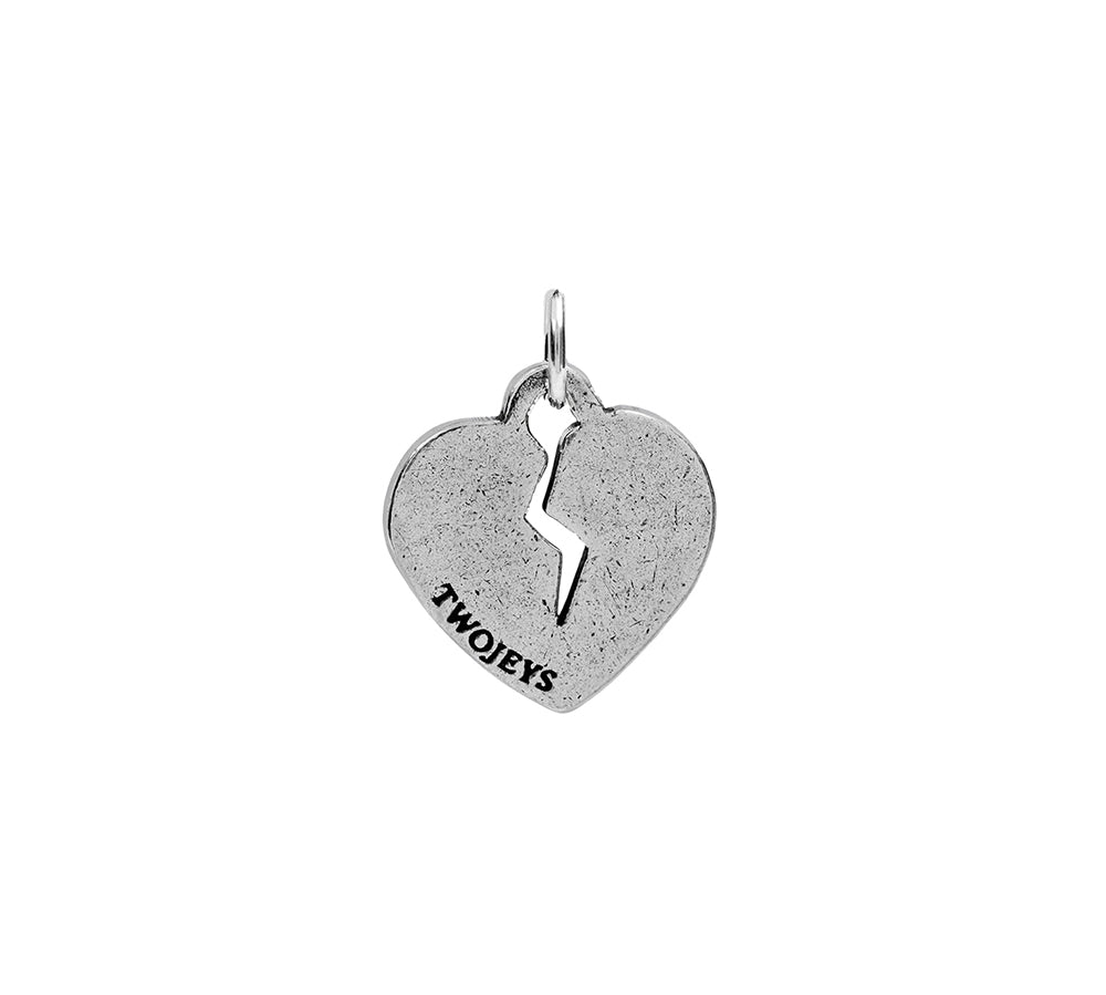 TwoJeys ★★™ Broken Heart Charm - 12 microns silver plated pendant