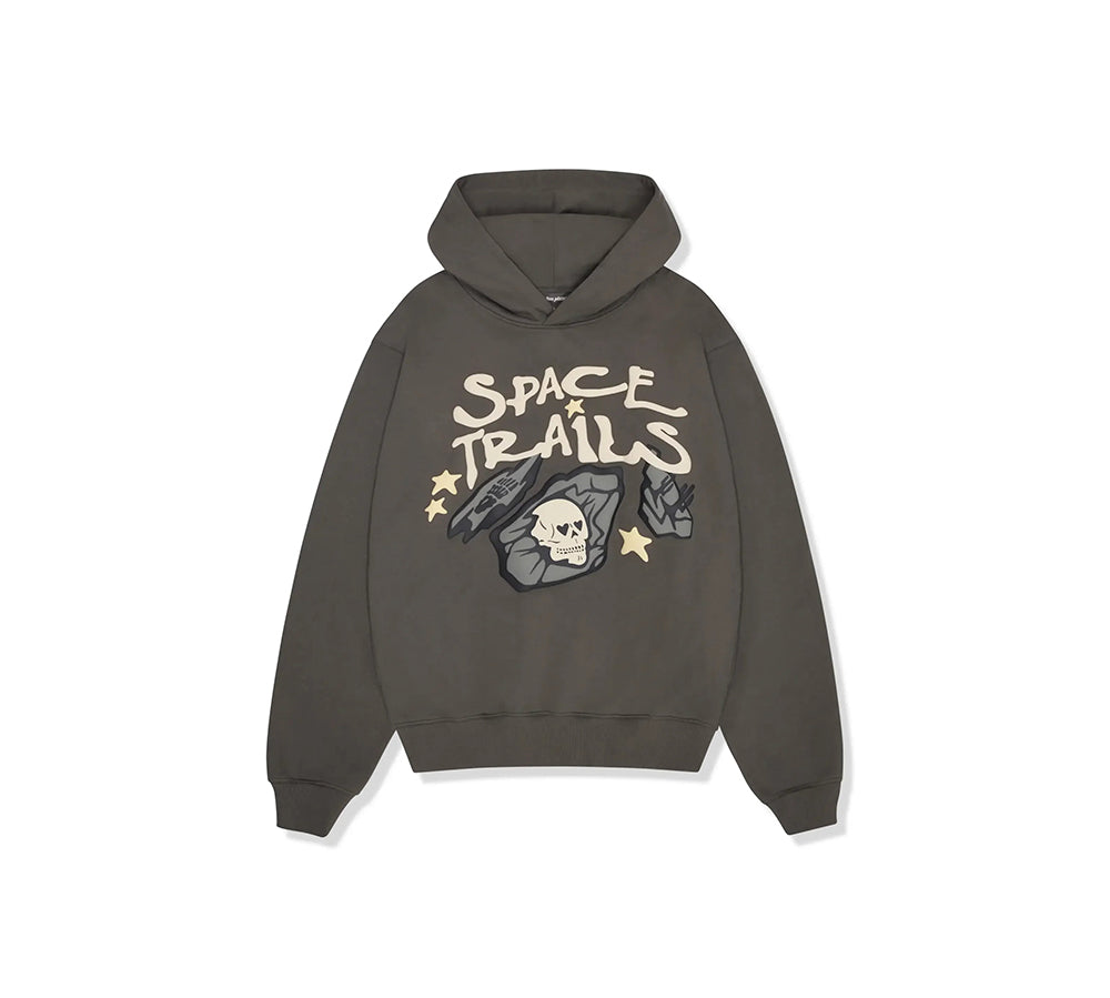 Broken Planet Market Hoodie 'Space Trails' - BLACK/GREY