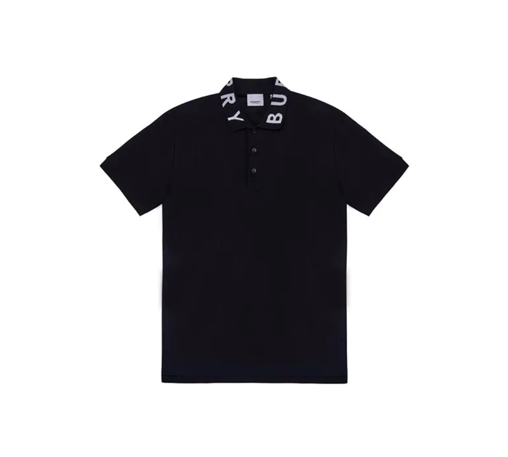 Burberry Ryland Collar Logo Polo - Black