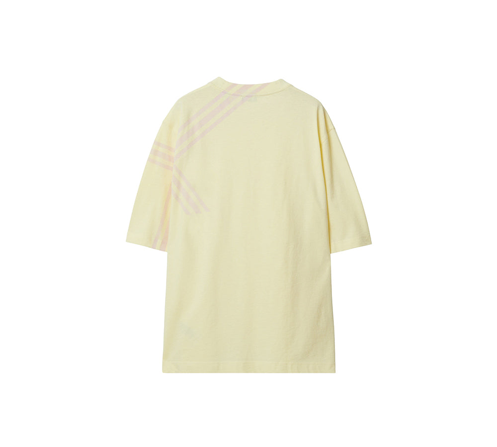 BURBERRY YELLOW CHECKED T-SHIRT - Yellow