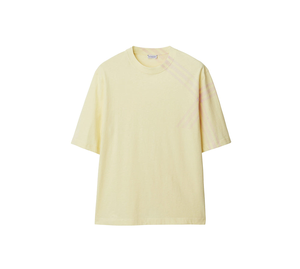 BURBERRY YELLOW CHECKED T-SHIRT - Yellow