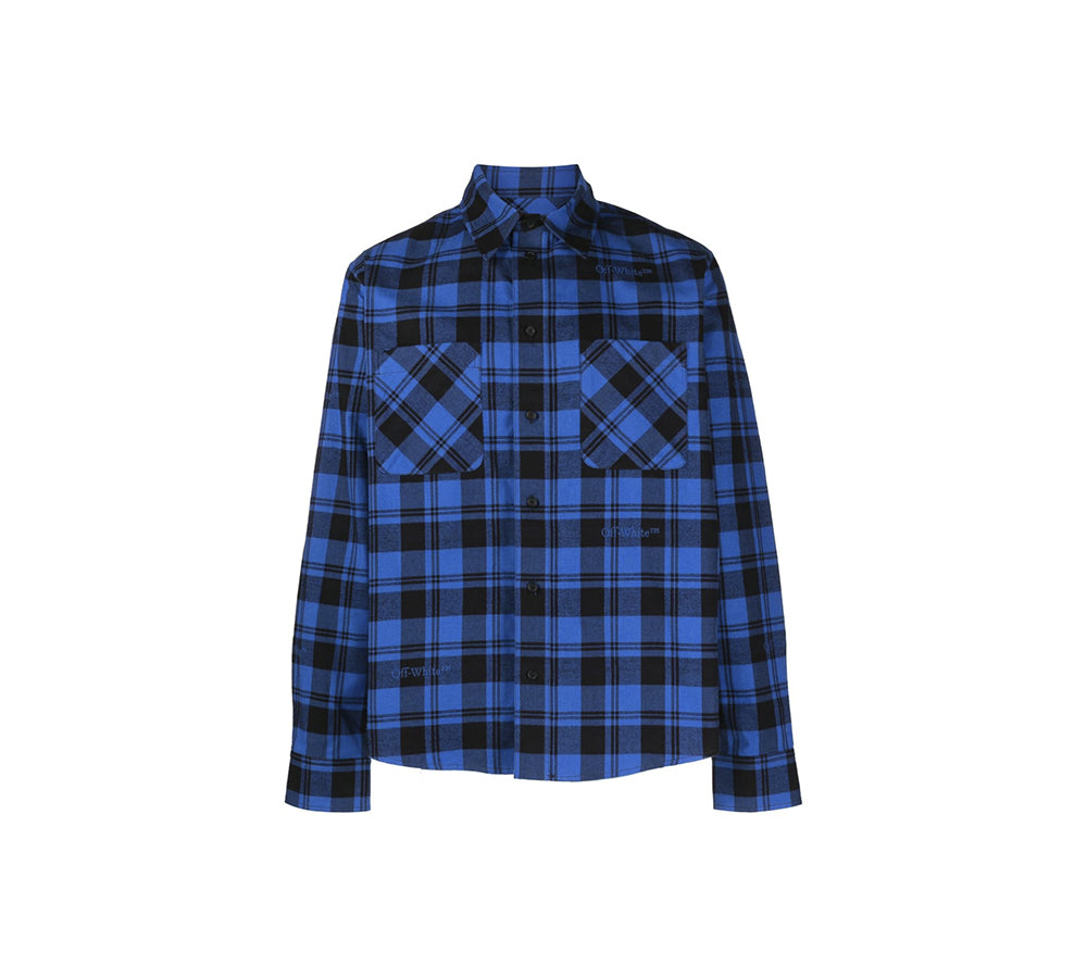 OFF-WHITE CHECK FLANN SHIRT - BLUE