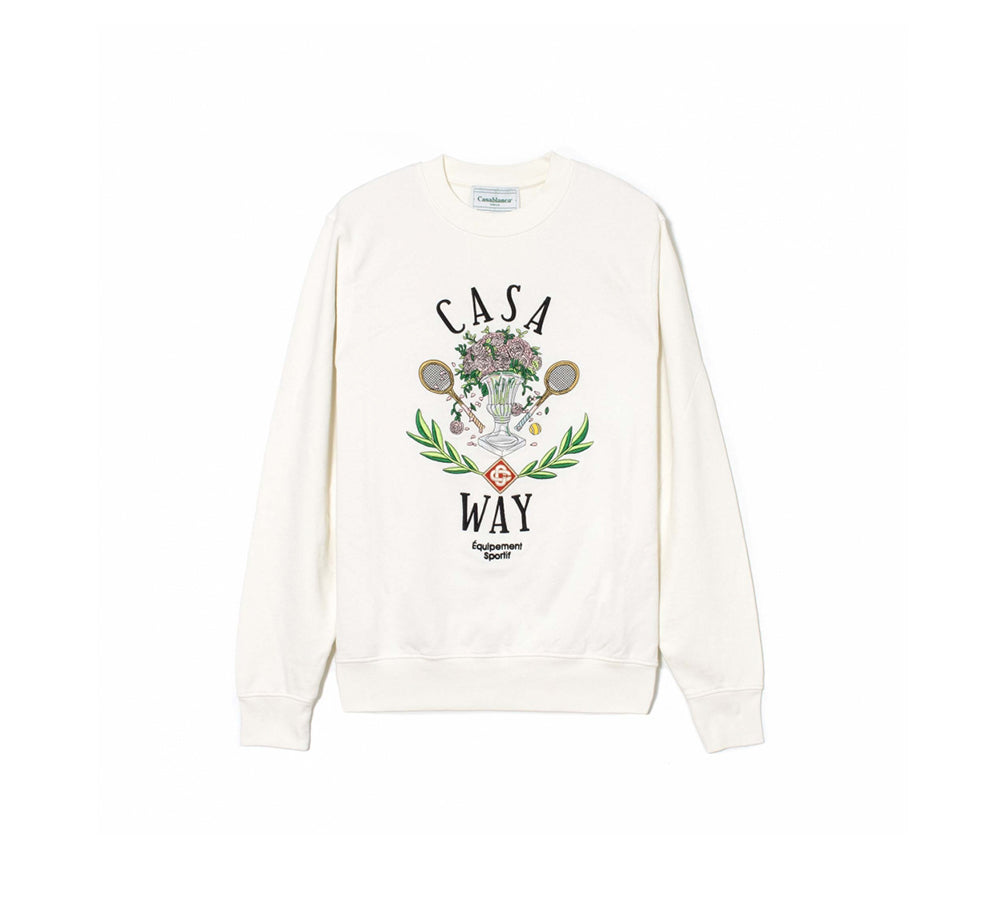 CASABLANCA "CASA WAY" EMBROIDERED SWEATSHIRT - OFF WHITE