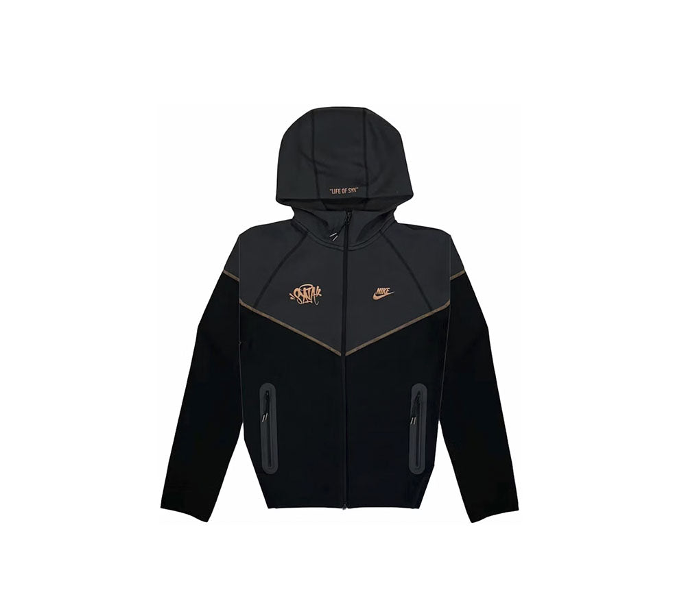 Nike Tech Fleece x Syna Central Cee Full Zip Hoodie - Black/Metallic Red Bronze