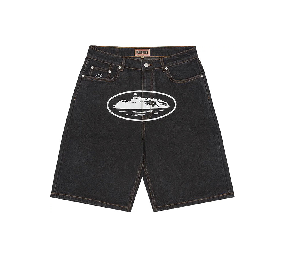 Corteiz Alcatraz Baggy Shorts - Washed Black